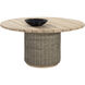 Riviera 60 X 30 inch Natural and Taupe Outdoor Dining Table